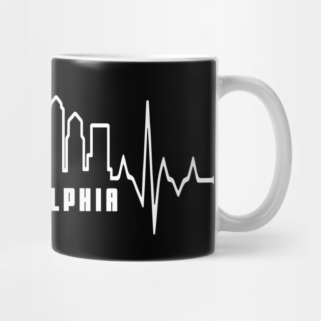 EKG Heartbeat Philadelphia City Skyline Philly Philly Fan by TeeCreations